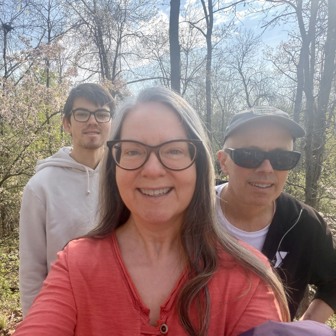 Jodi Crowley on a nature walk with family at Horn Pond, Woburn, Massachusetts